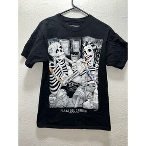 TAN TAN PLAYERA MEXICAN SKULL SKELETON GRAPHIC T SHIRT MENS SIZE M